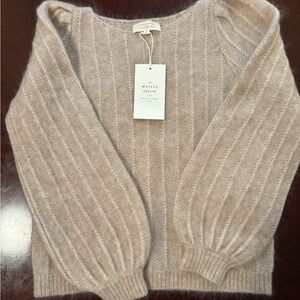 Sezane Tan Crew Neck Sweater
